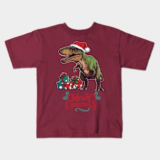 Dinosaur Christmas Kids T-Shirt